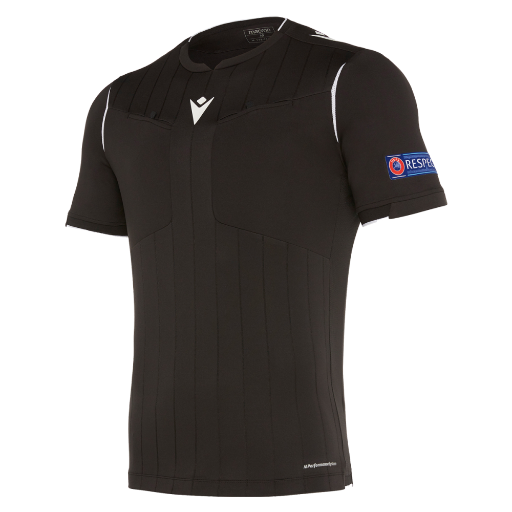 Maillot De Compression Arbitre UEFA 2019 – Coupe Ajustée, Manches Courtes, Style Pro !