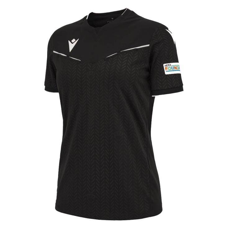 Camiseta de árbitro mujer UEFA negra 2023-25